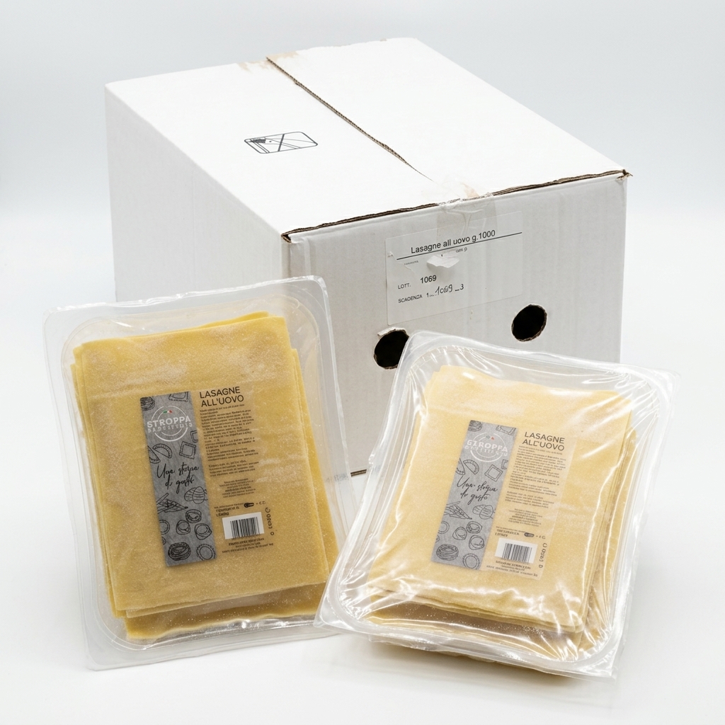 Lasagne Pasta Fresca all'Uovo 1 kg (Cartone 6) — Pastificio Stroppa