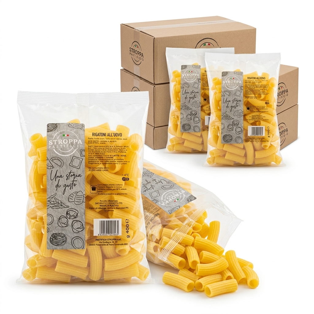 RIGATONI PASTA FRESCA ALL'UOVO 400G PZ 12 A CRT STR
