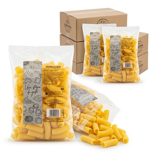 Rigatoni Pâtes Fraîches aux Œufs 400 g — Pastificio Stroppa