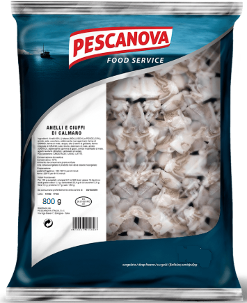 CALAMARO ANELLI E CIUFFI PULITI S/P PATAGONICO 10 PZ X 800G (N.W.) - 10.8 KG CRT PH