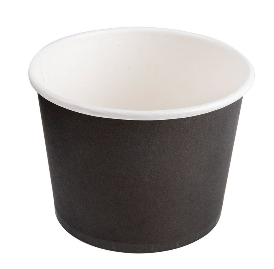 Coppetta Gelato Cartone Nero 130ml D74 H49mm 50pz pkg 20 pkg krt First