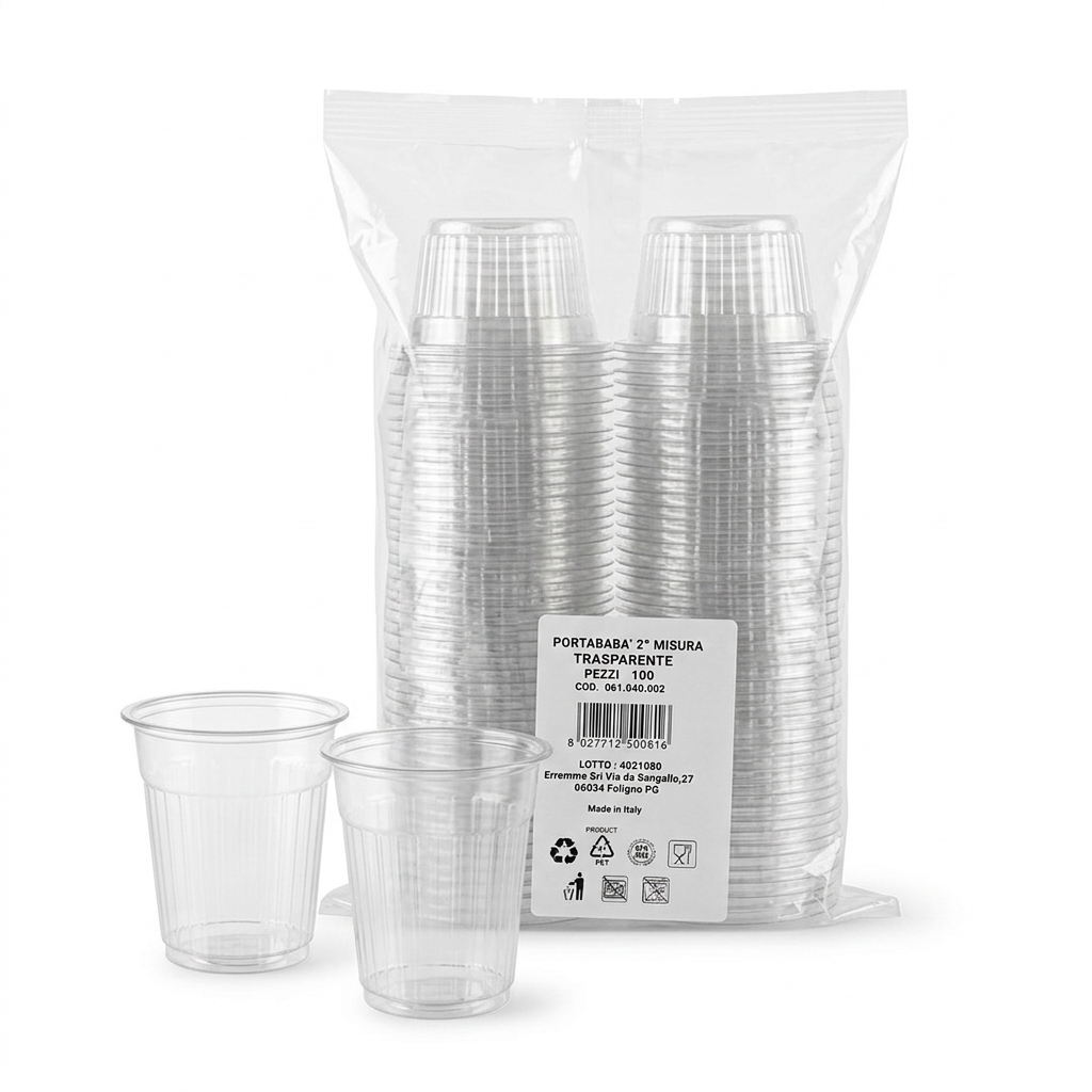 [PRT-BABA-PIC-70X40X25-1MM] Caissettes à Babà 2e Taille PET Transparent 100 Pcs — Erremme