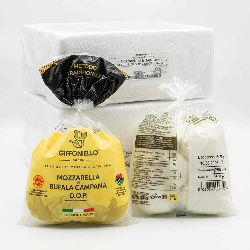 BÜFFELMOZZARELLA CAMPANA DOP BÜSCHEL 5X50G PACK5 GIFF