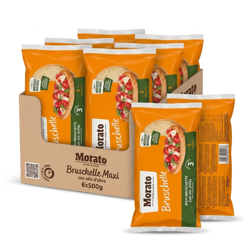 Bruschelle Maxi à l'Huile d'Olive 500 g (Lot de 6) — Morato