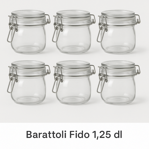 Bocaux Fido 1.25 dl 6pcs Crt Al