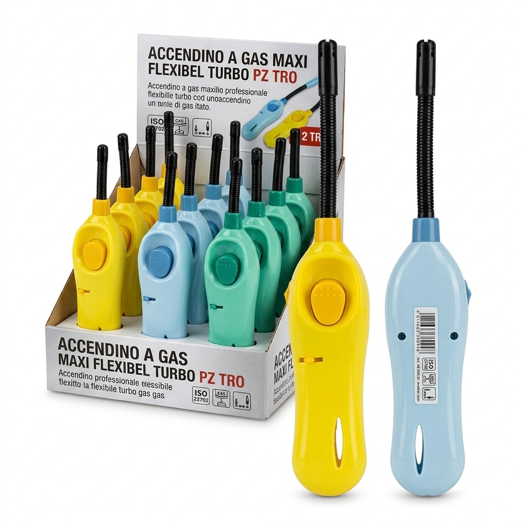 Maxi Gas Lighter Flexible Neck Turbo Flame Refillable — TRO