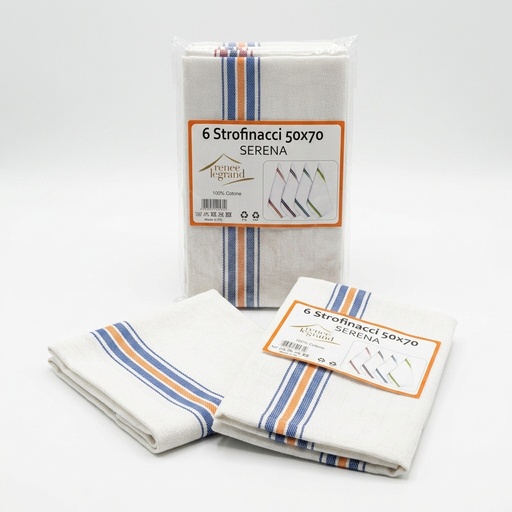 Torchons Serena 50x70 cm 100% Coton 6 pces (Carton 20 Paquets)