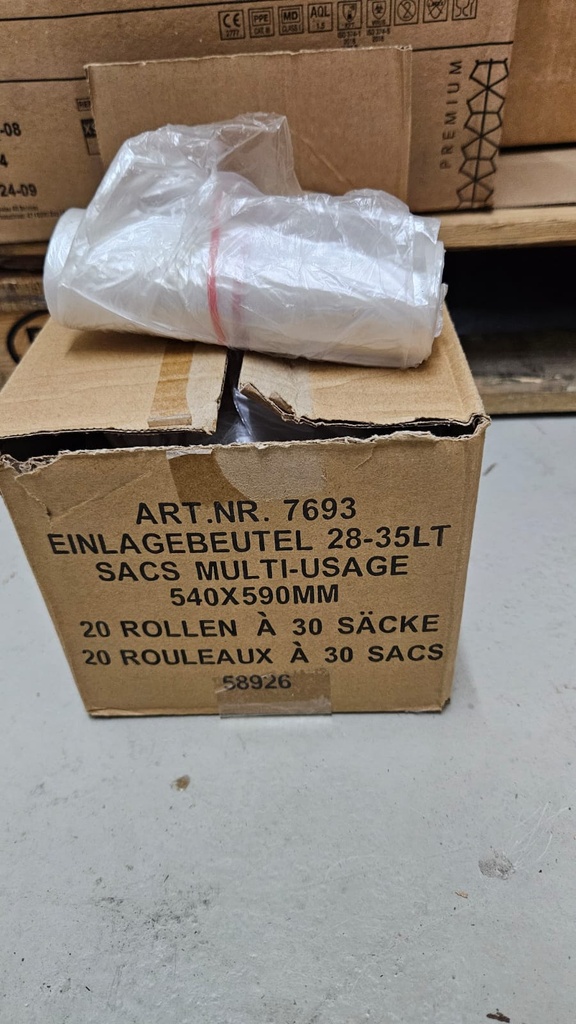 SACCO SPAZZATURA TRASPARENTE 28-35L 30PZ ROTOLO 20 ROTOLI CRT AL