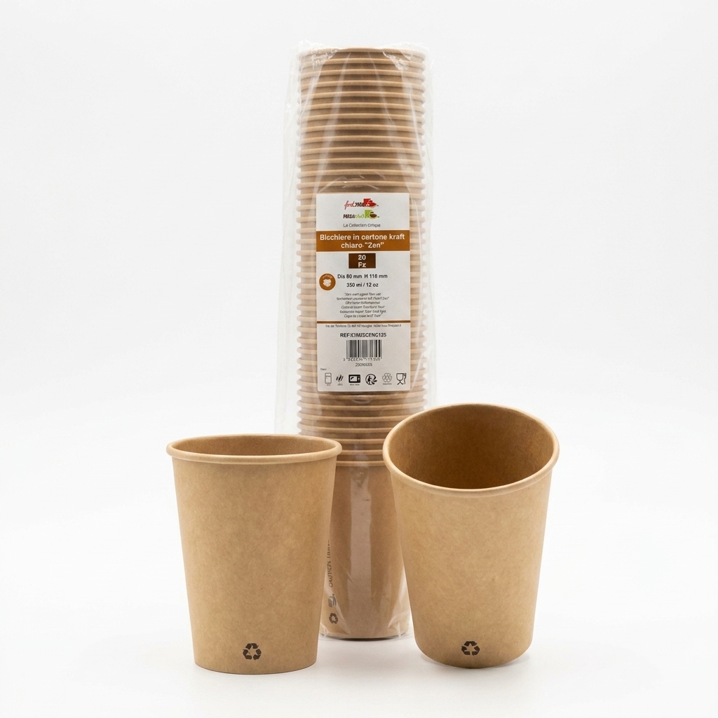 Gobelet en Carton Kraft Zen Light 350 ml (Carton 20x50pcs) — Firstpack