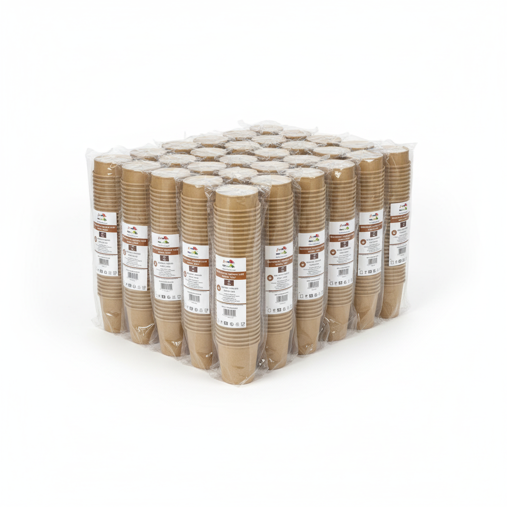 Kraft Paper Cup Zen Light 350ml Ø80mm H116mm 50pcs 20packs Fist