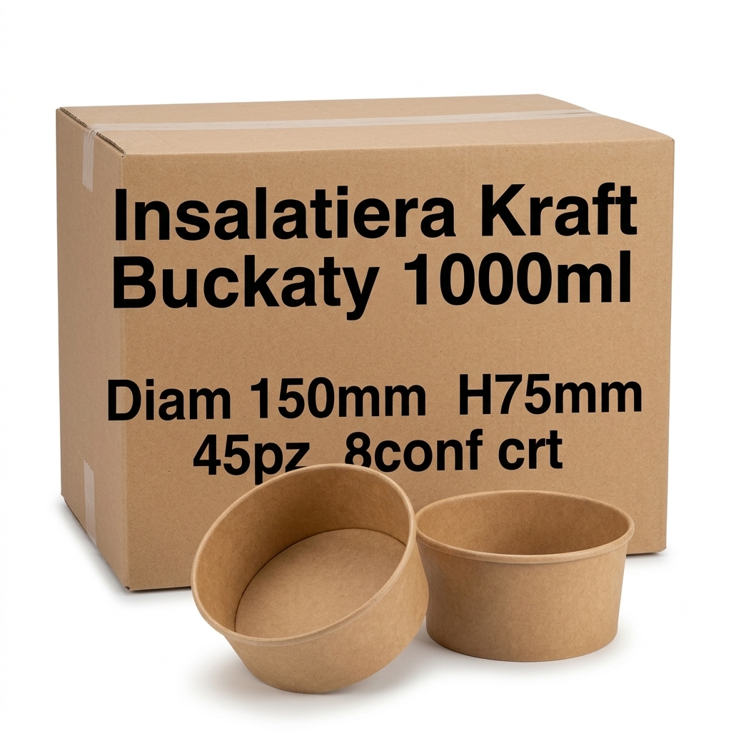 Insalatiera Kraft Buckaty 1000ml Diam 150mm H75mm 45pz 8conf crt FIRST