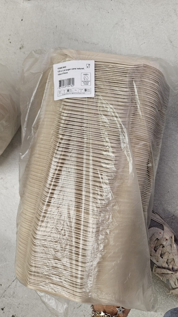 Couvercle En Canne À Sucre 195x170mm Pour Saladier 900ml 125pcs Lot