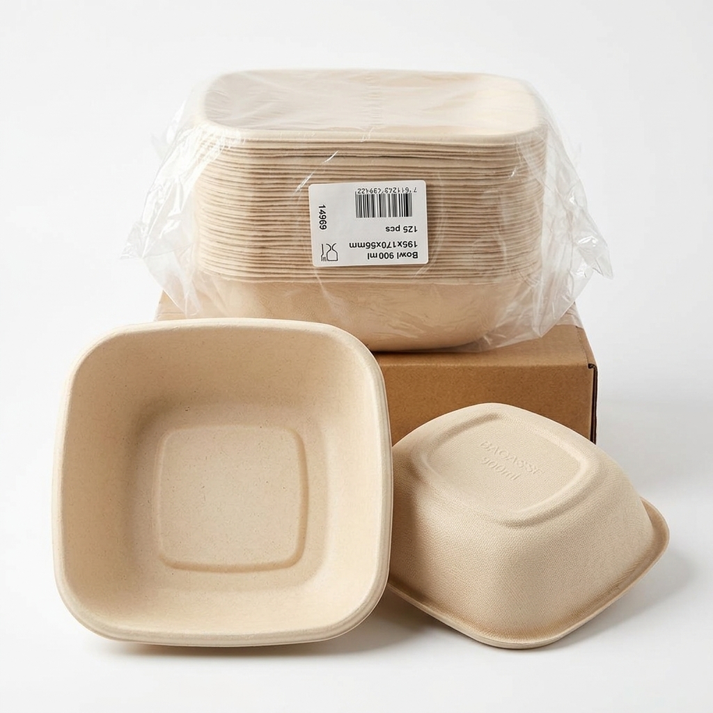Saladier 900 ml en Canne à Sucre 195x170 mm 125 pcs