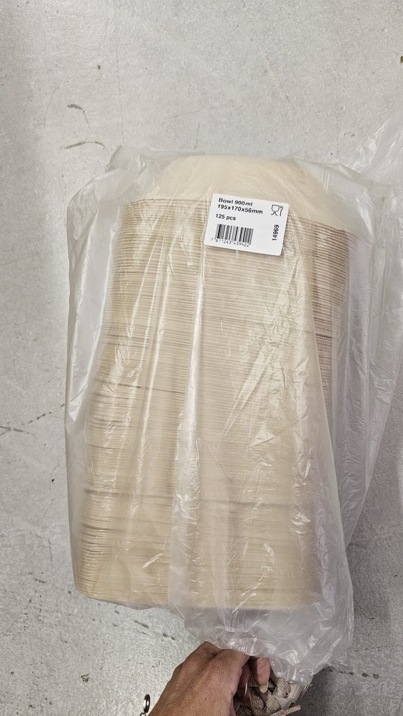 SALATSCHÜSSEL 900ML AUS ZUCKERROHR 195X170MM 125STK PKG