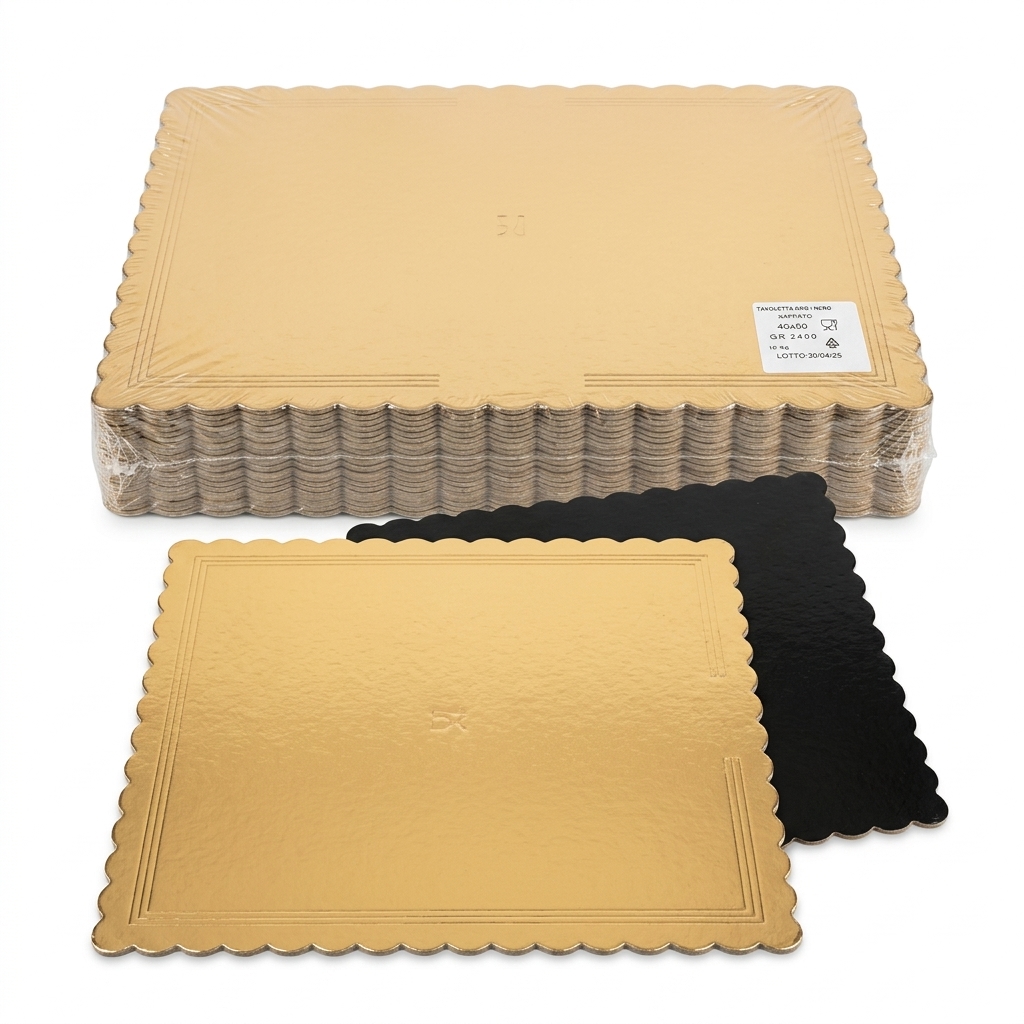 Winged Cake Tray Gold/Black 40x50 cm (Case 10 kg)