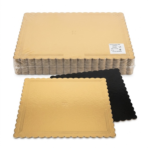 Winged Cake Tray Gold/Black 40x50 cm (Case 10 kg)