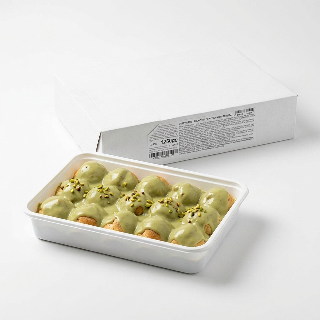 [PS-PR006] Gâteau Profiteroles à la pistache en barquette 1,25 kg (Carton 2 barquettes) — Effepi