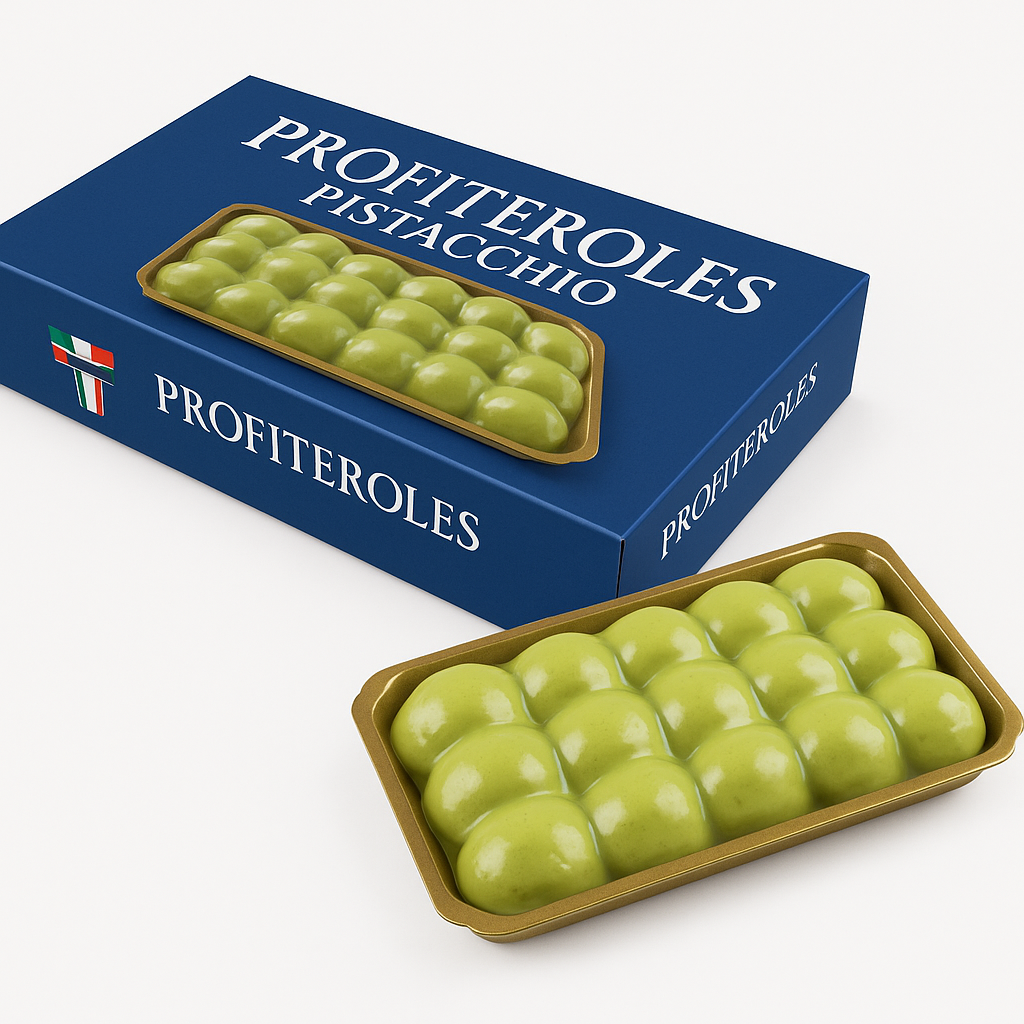TORTA PROFITEROLES PISTACCHIO VASCHETTA 2,5KG EFF