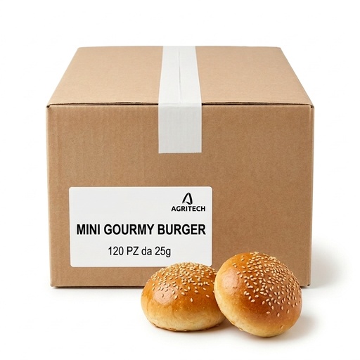 Pane Mini Gourmy Burger Precotto Surgelato 25g 120pz crt POL