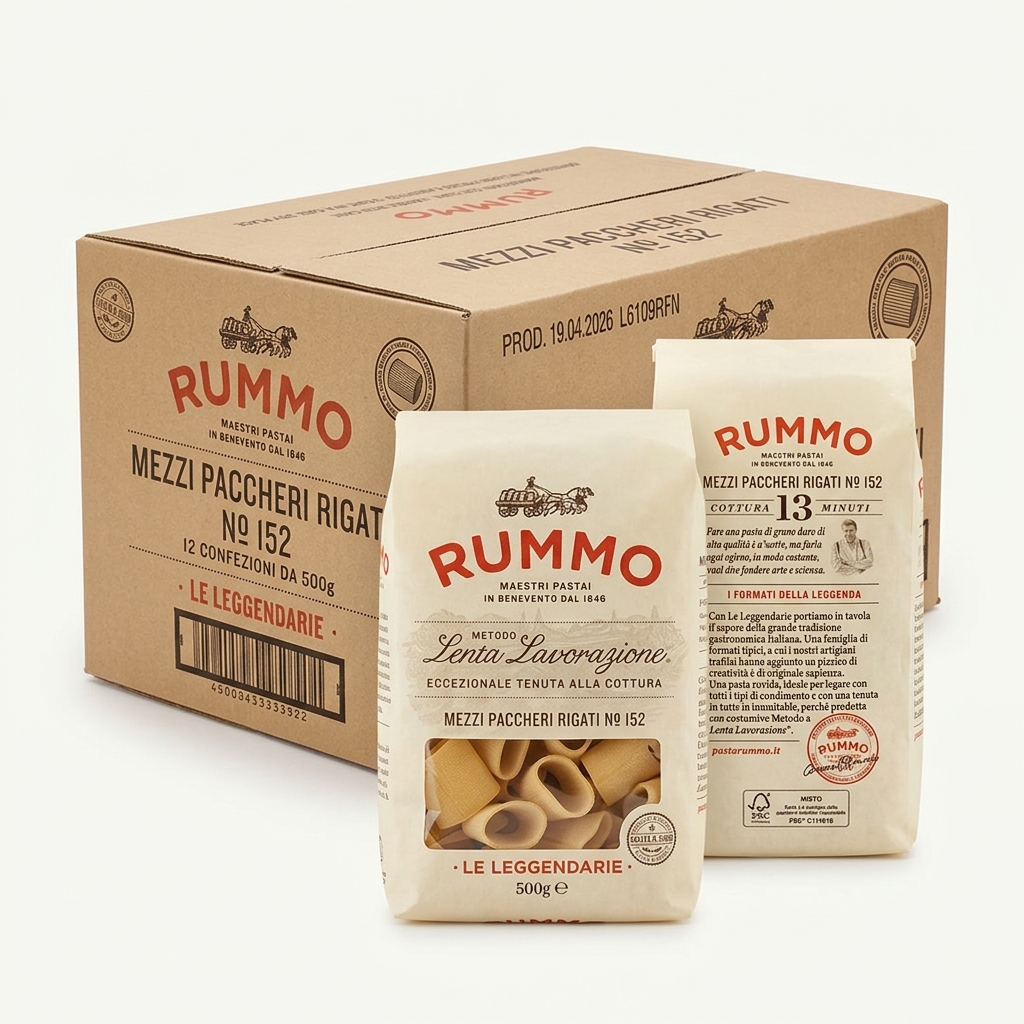 Mezzi Paccheri Rigati N.152 12x500 g — Rummo