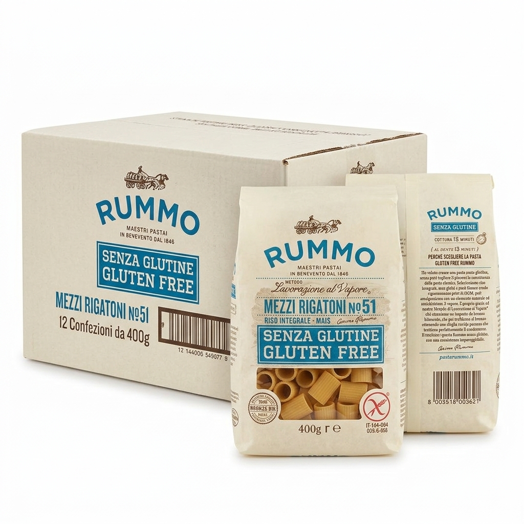 Mezzi Rigatoni Sans Gluten N.51 12x400 g - Rummo