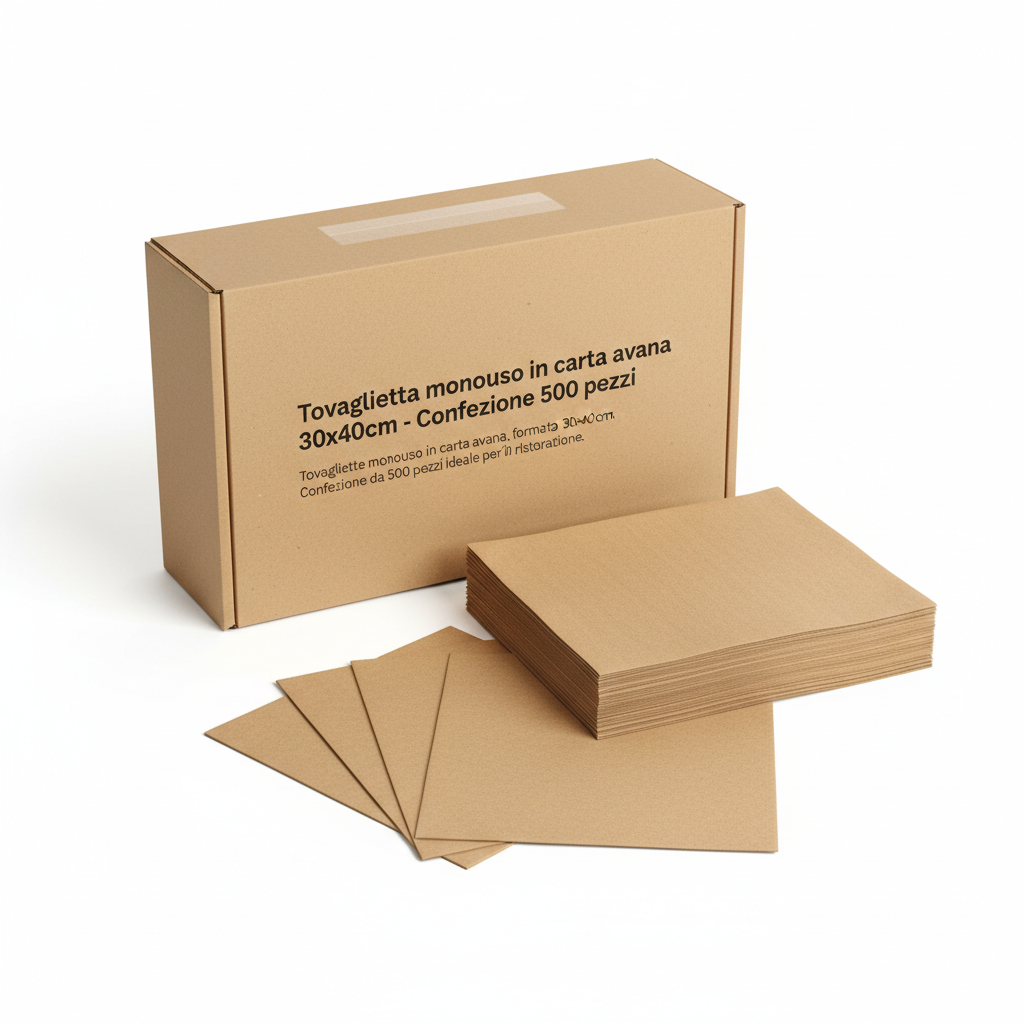 Tovaglietta monouso in carta avana 30x40cm - Confezione 500 pezzi
