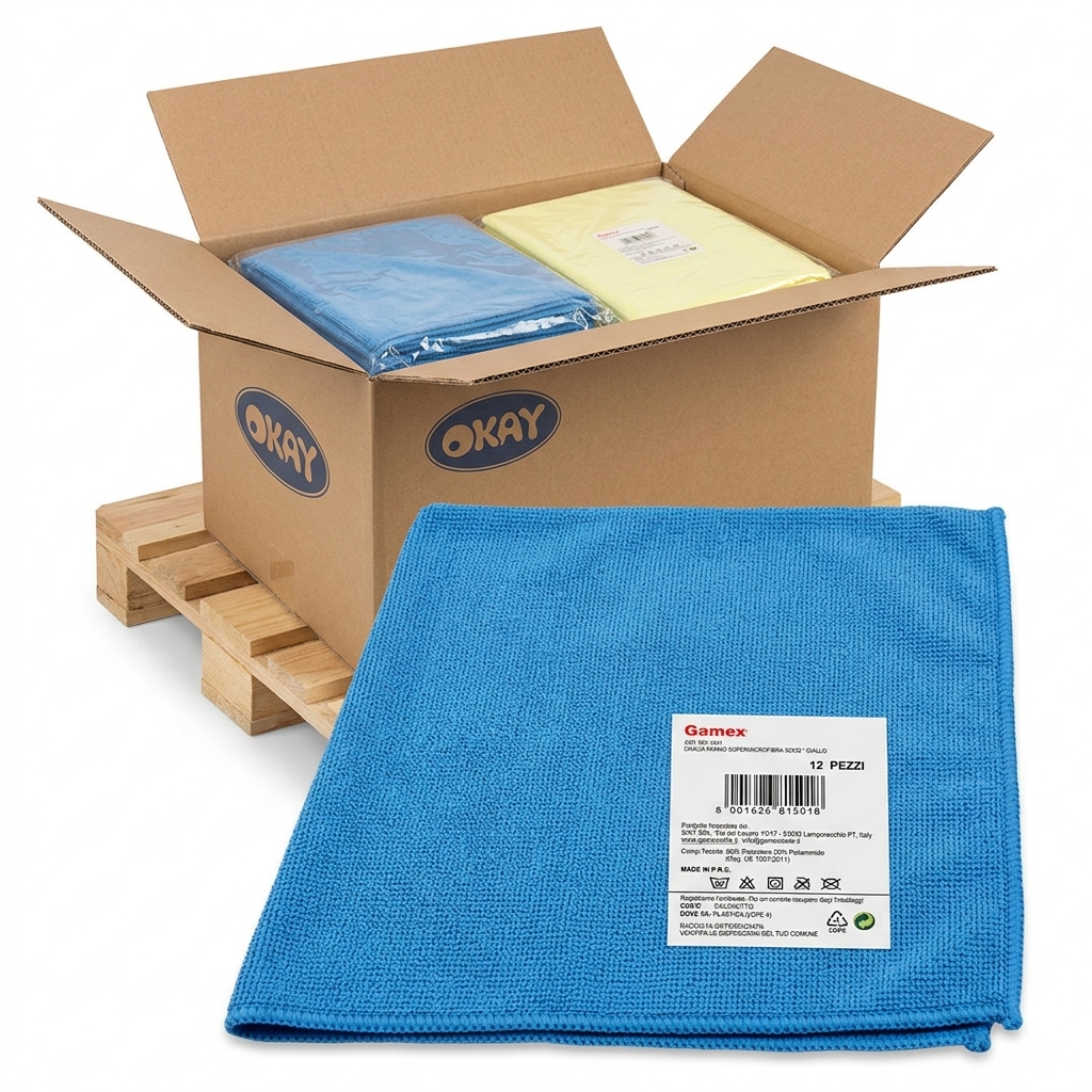 [32125] Chiffon Supermicrofibre Bleu 32x32 cm (Paquet 12) — GAMEX