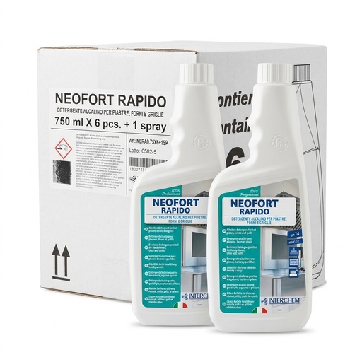 [09632] NEOFORT RAPIDO Alkalischer Reiniger Backöfen Grillplatten Roste 750 ml — Interchem