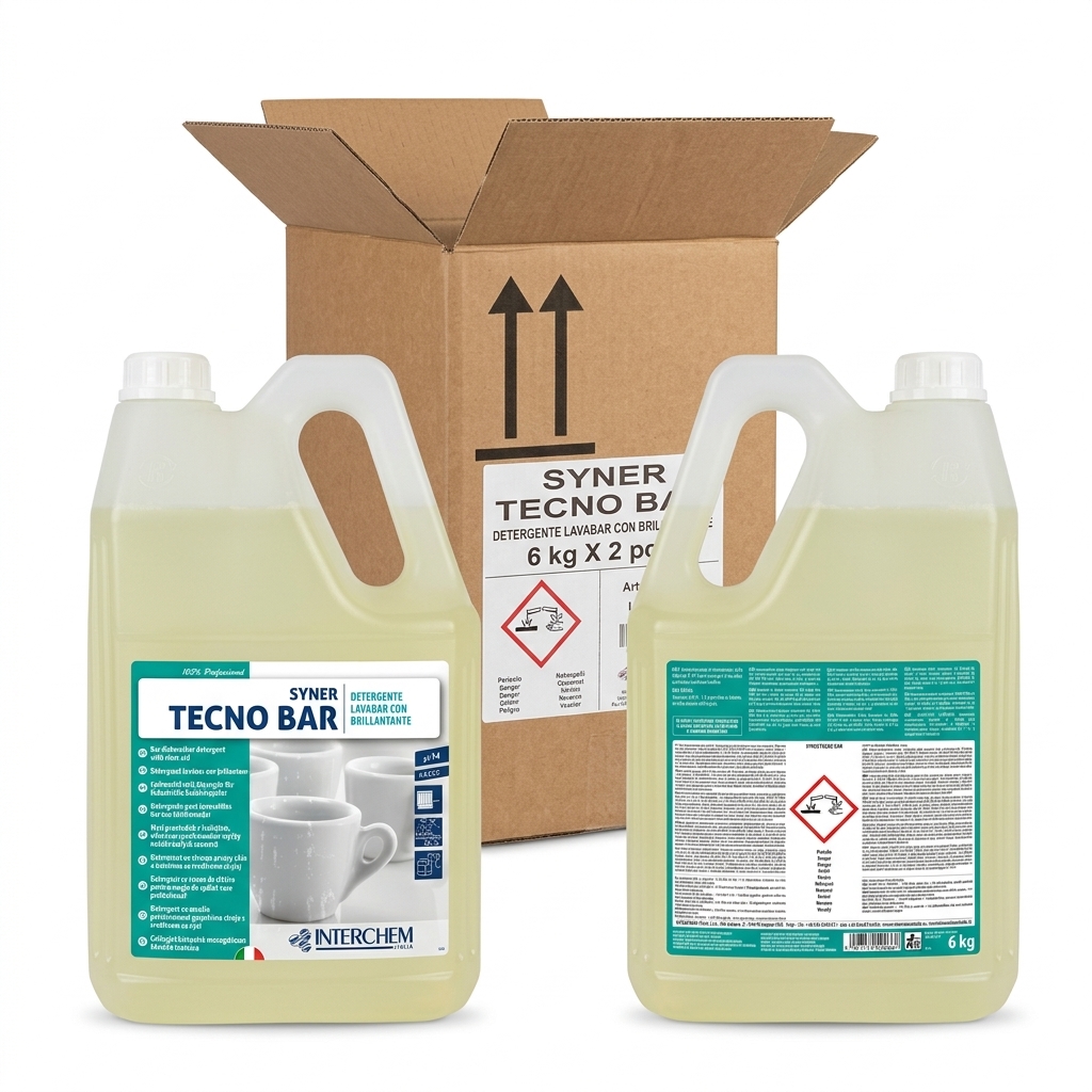 SYNER TECNO BAR DÉTERGENT LAVE-VERRES AVEC LIQUIDE DE RINÇAGE 2X6KG PCS IC