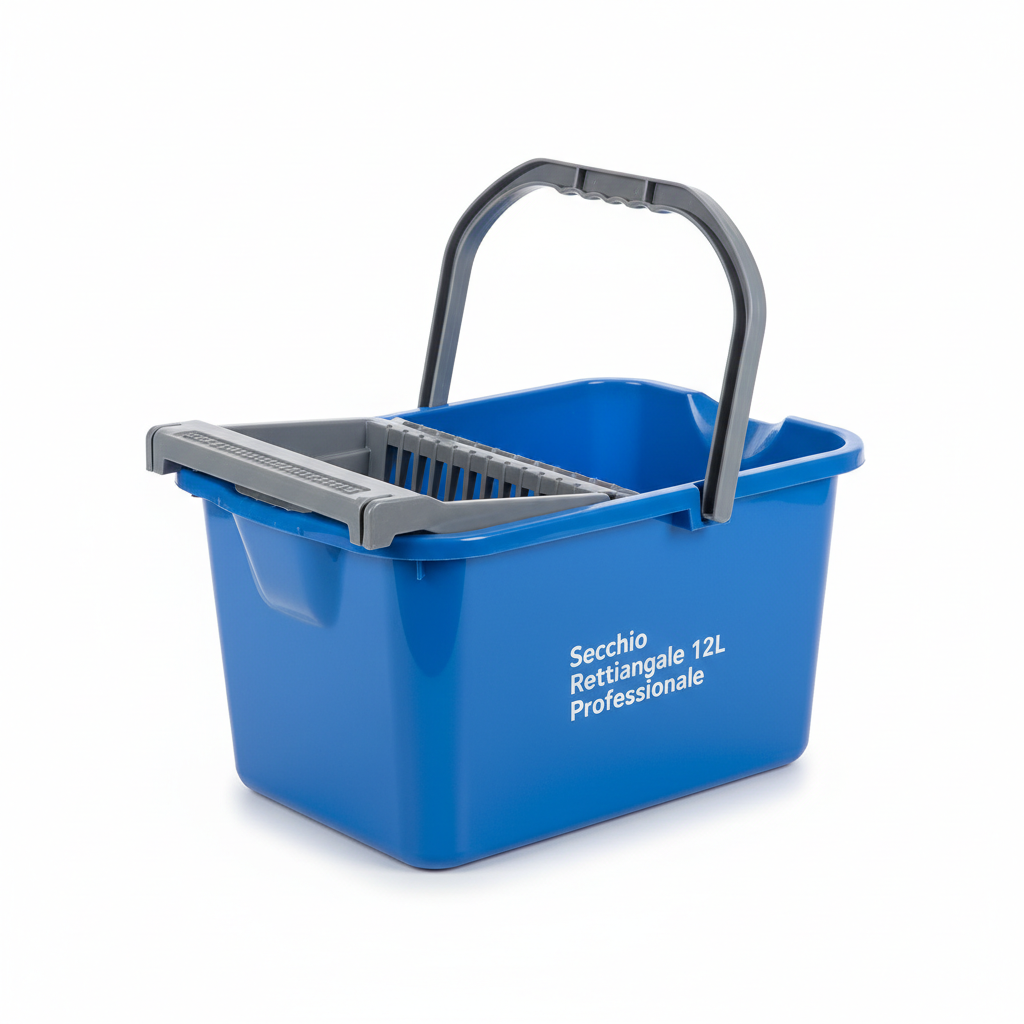 [032133] Secchio rettangolare con strizzatore professionale 12L