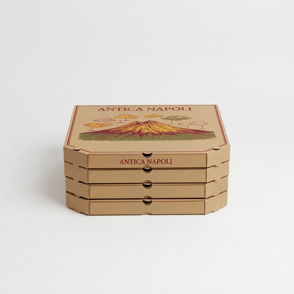 Custom Printed Pizza Boxes Antica Napoli H 33x33x3.5 cm (Case 100 pcs) LIN