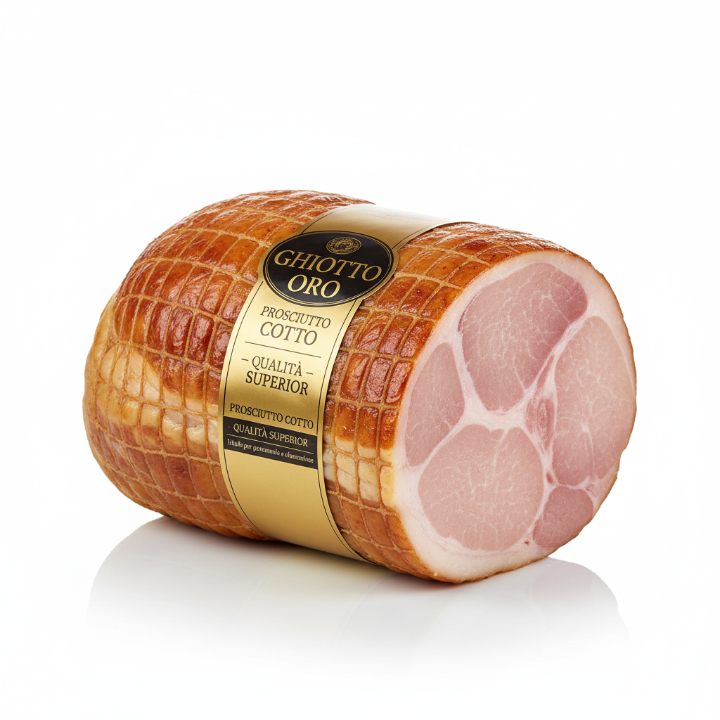 [70121] Whole Ghiotto Oro Cooked Ham — Superior Quality GROM