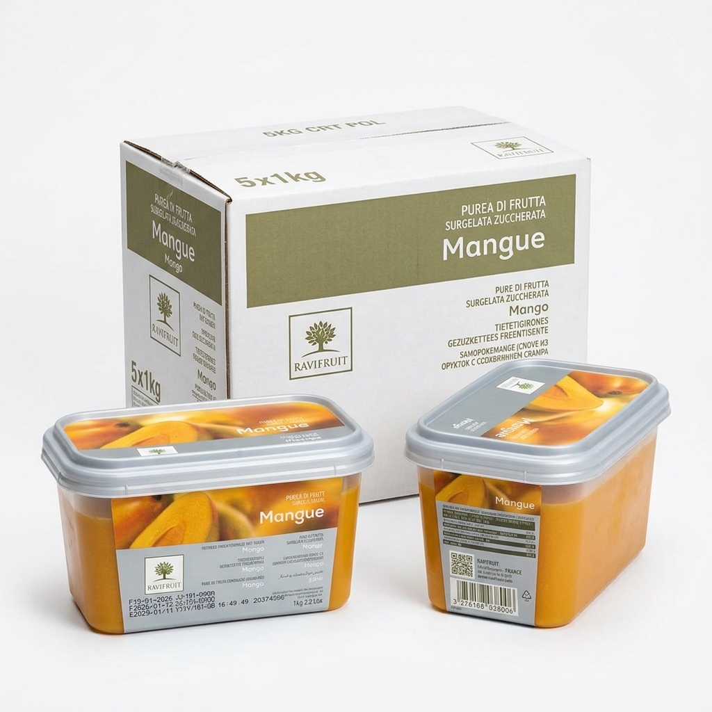Purée de Mangue Surgelée 1 kg (Carton 5 kg) — Ravifruit