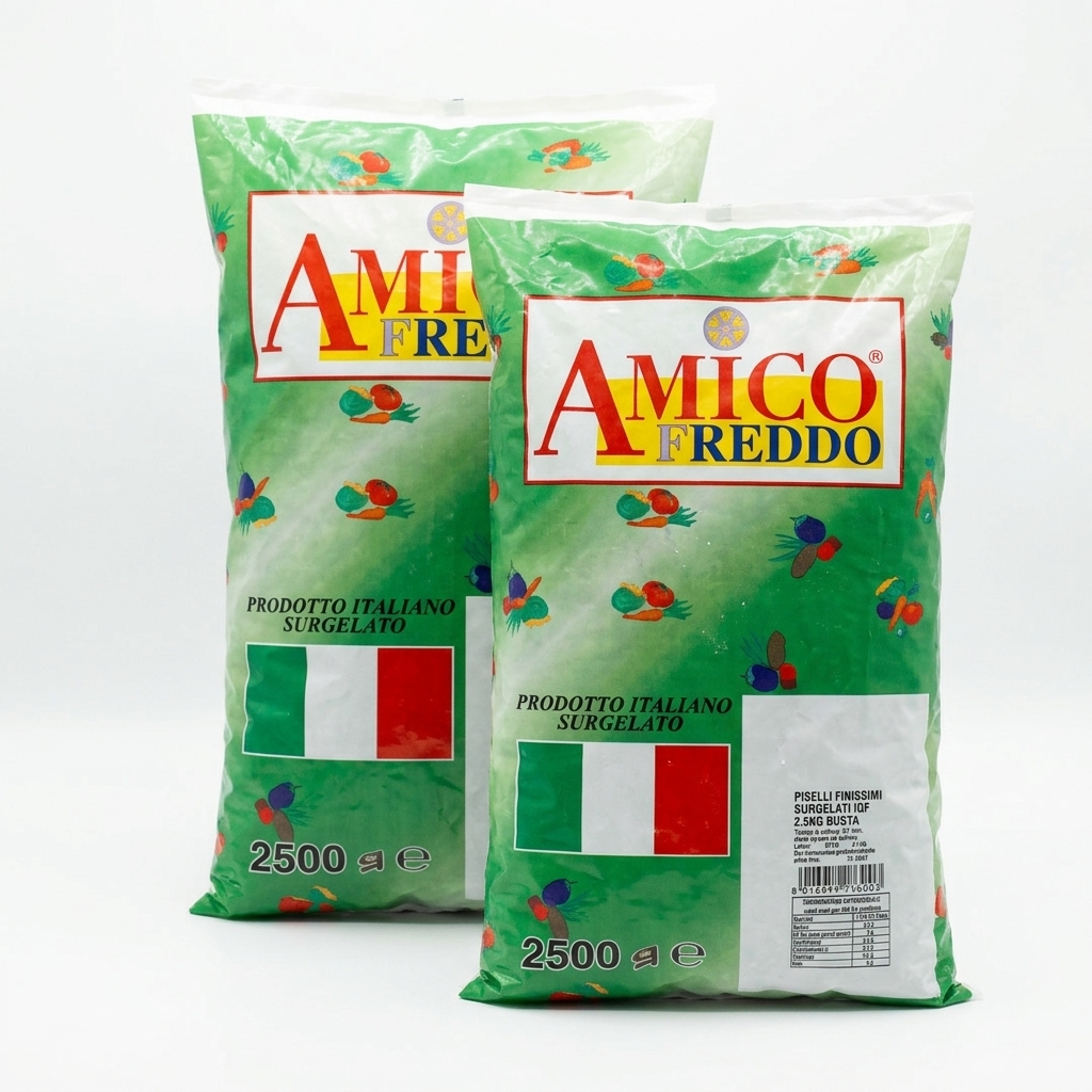[01017540] Feinste Erbsen Tiefgekühlt IQF 2,5 kg Beutel — Amico Freddo