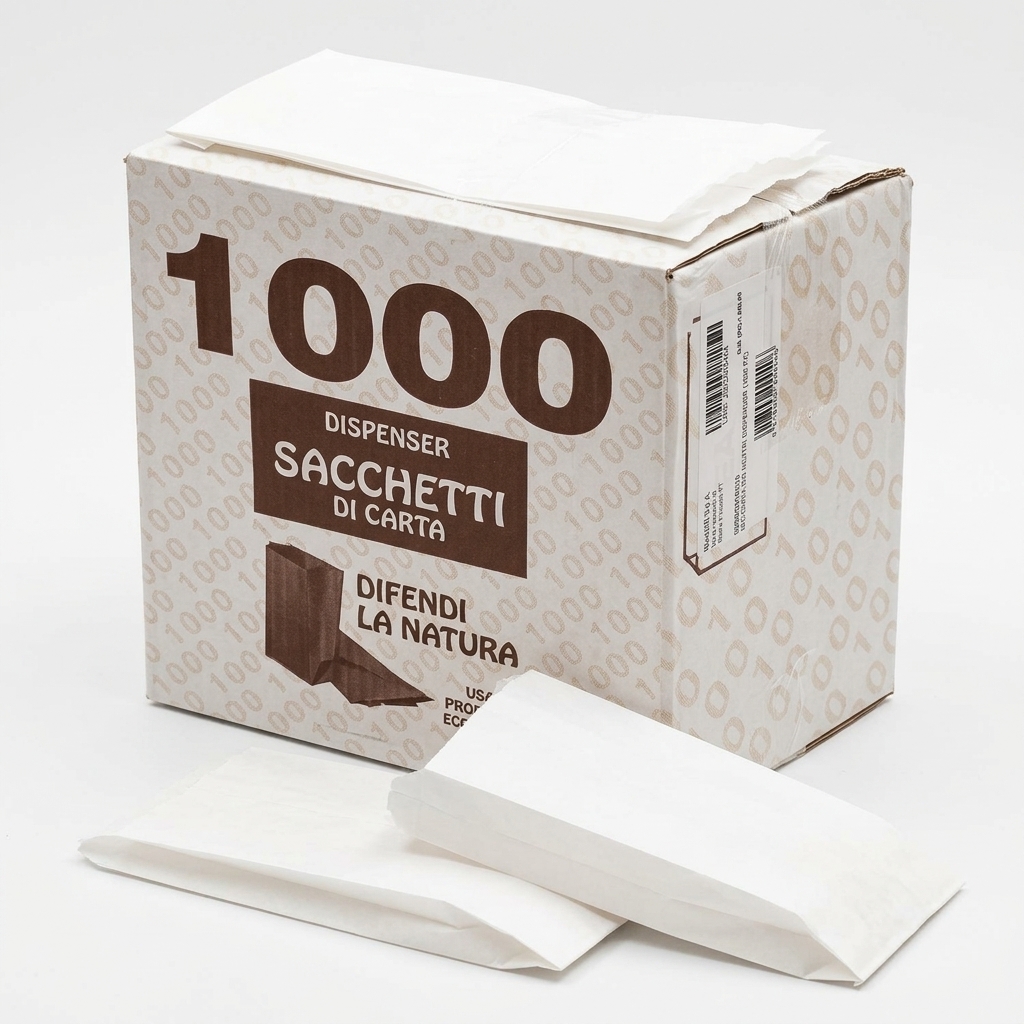 [SB35ND014X030] Weisse Papiertüten Spender 14x30cm 1000st krt