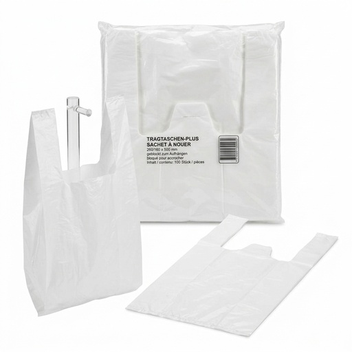 Sac Shopper Plastique 260/160x500 mm — 100 Pcs