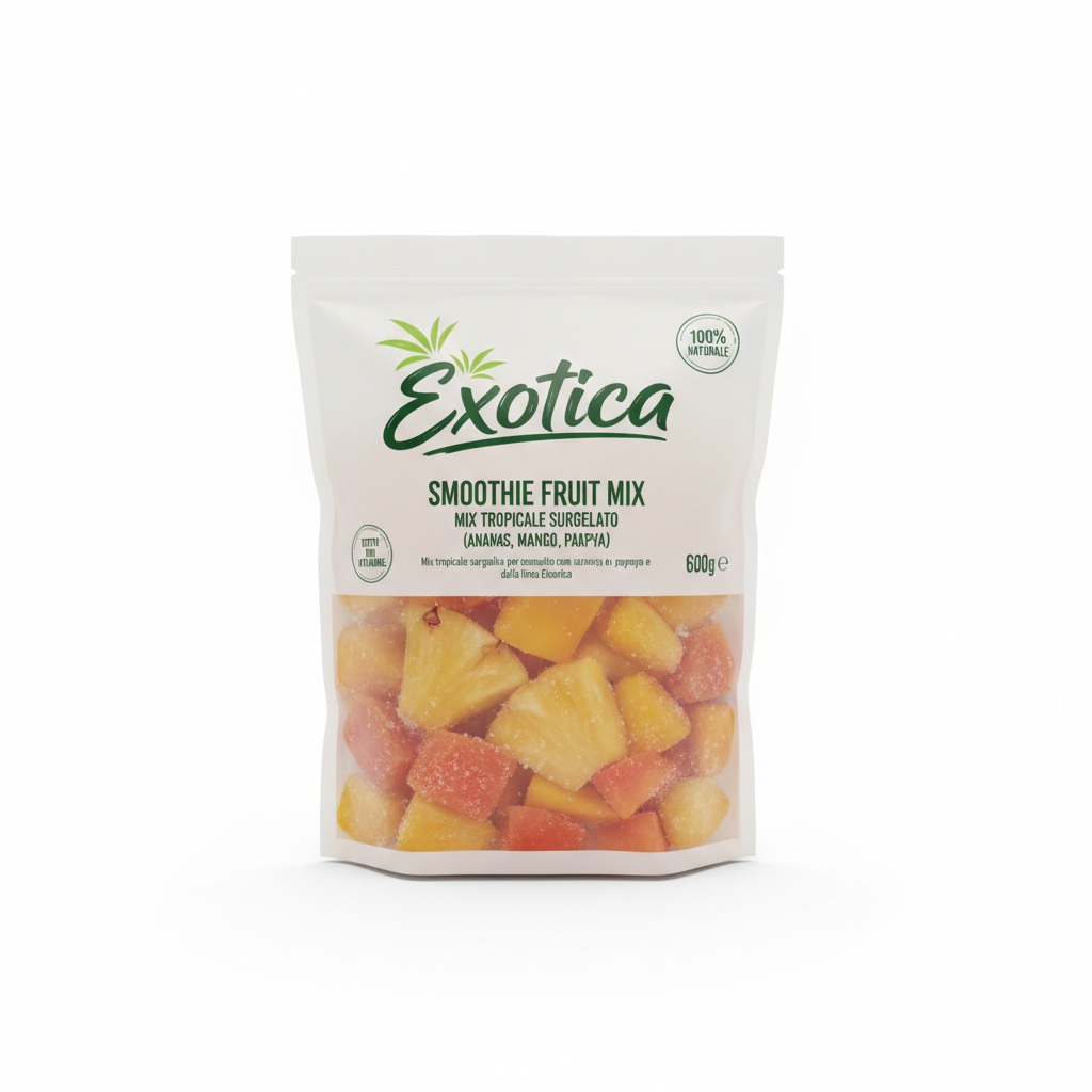 Smoothie Fruit Mix Exotica - Mix Tropicale Surgelato (Ananas, Mango, Papaya) 600g