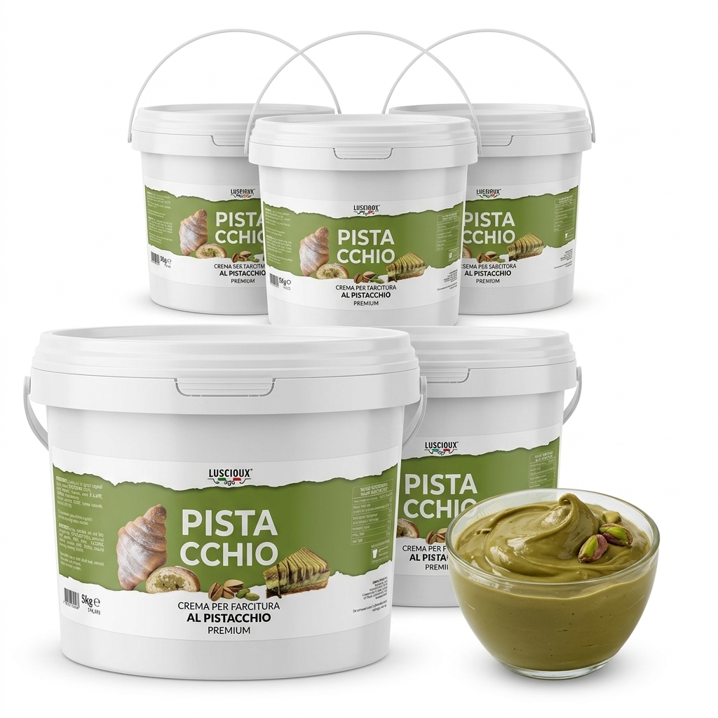 [L05900601] Crema Farcitura Pistacchio 20% Premium 5 kg (Secchiello) — Luscioux