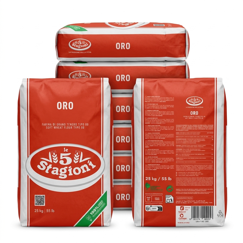 FARINE DE BLE TENDRE 00 ORO 5 STAGIONI ROUGE SAC 25KG AF