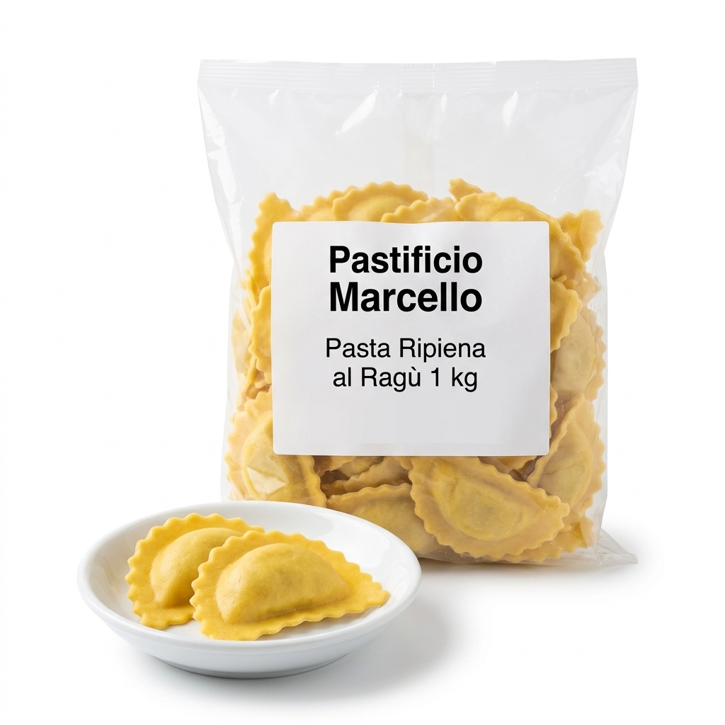 Pasta Ripiena al Ragù 1 kg MARC (mezzaluna, Rosso, 250gr)