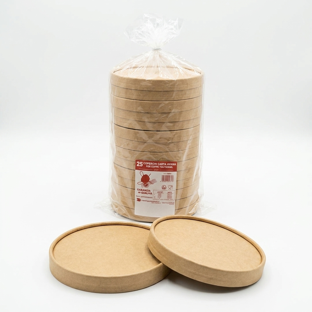 Kraft Paper Lids for Salad Bowls 750/1000 ml - 25 pcs/pack