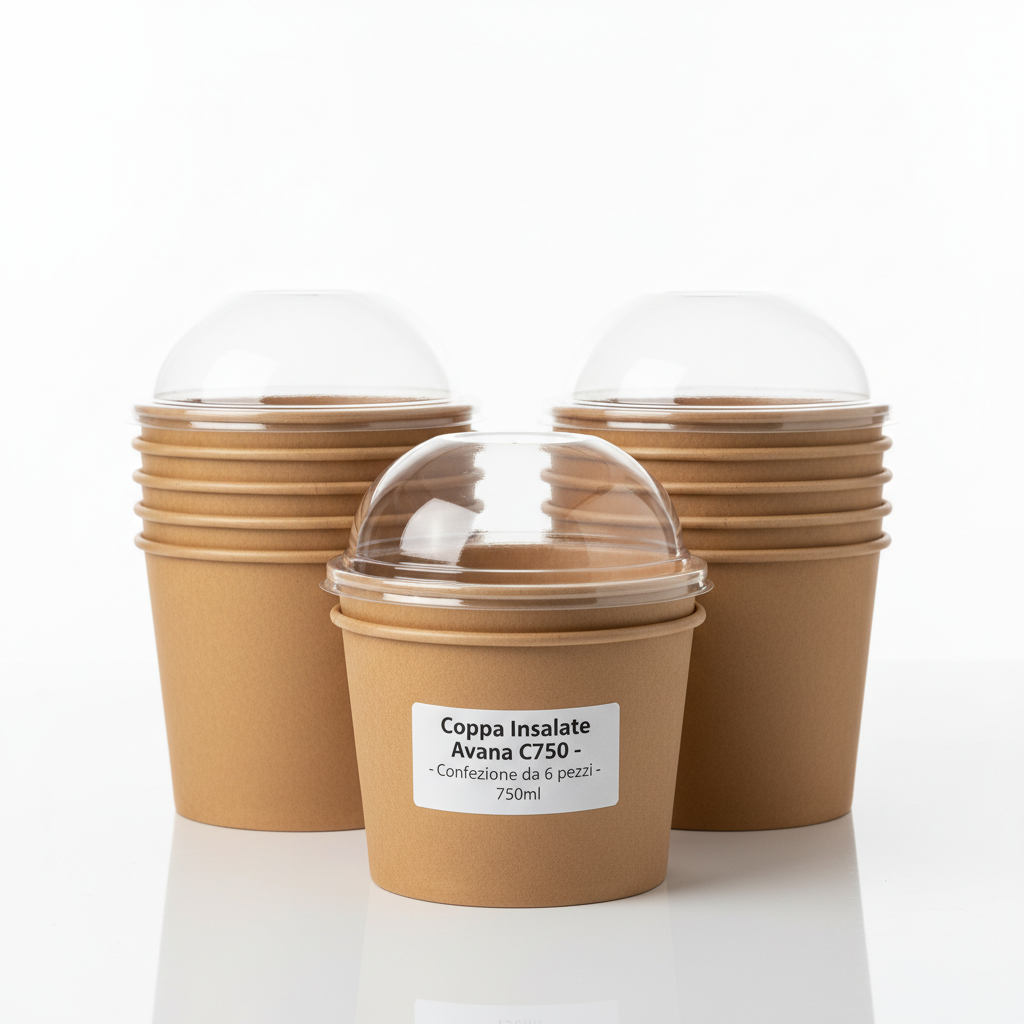 Salad Bowl Kraft C750 - Pack of 6 pieces