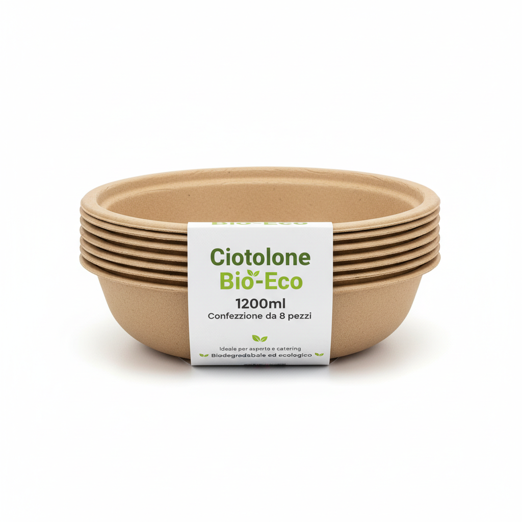 [52246] Bio-Eco Ciotola Grande 1200ml - Confezione da 8 pezzi