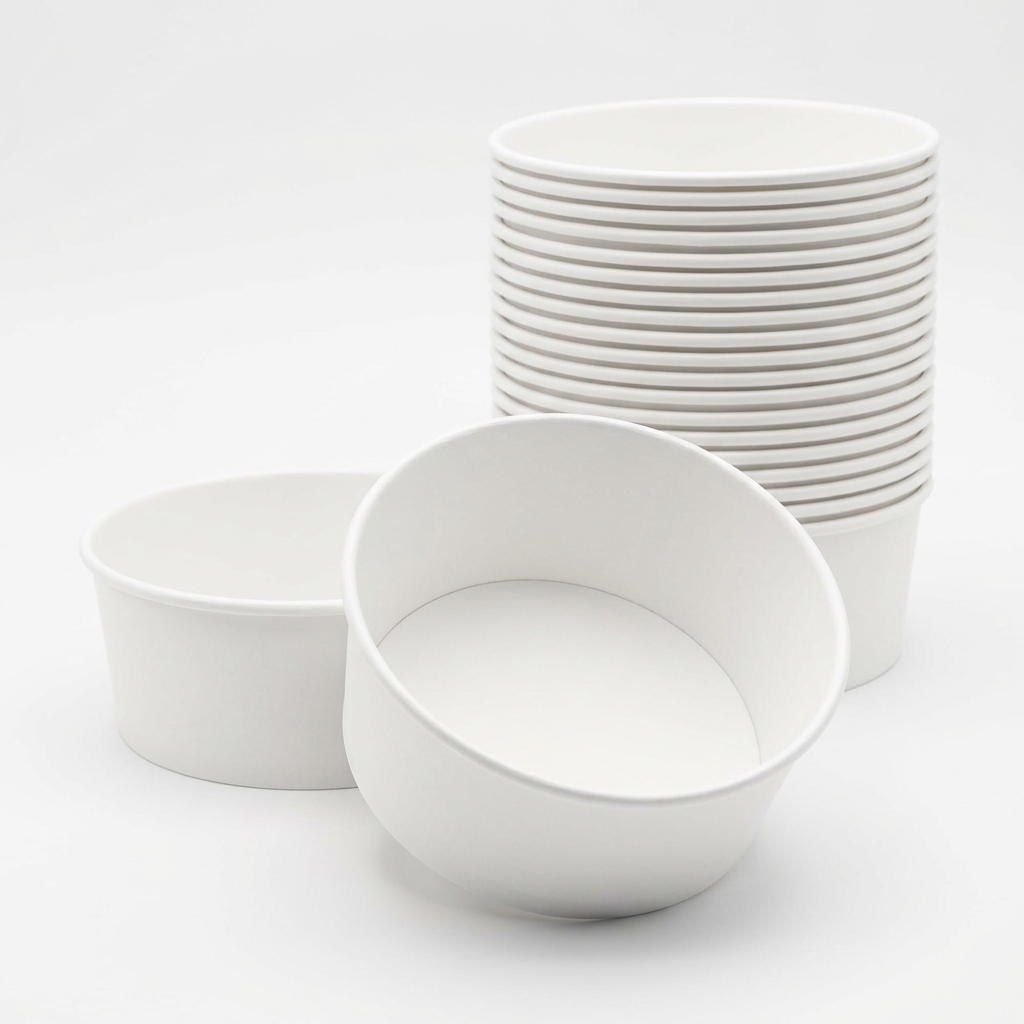 [52245] Saladier Rond Carton Blanc 900 ml D150 H75 — 45 pc/paquet