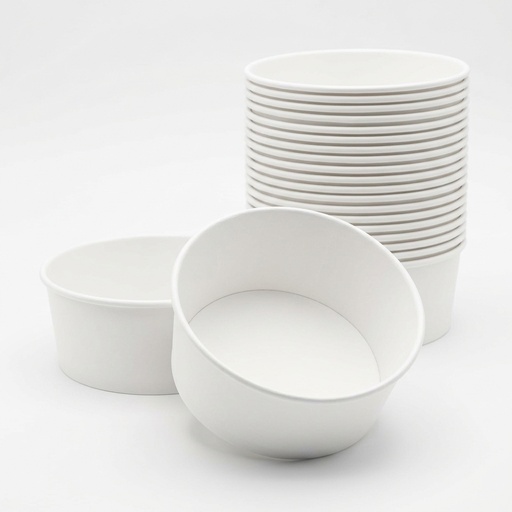 [52245] Saladier Rond Carton Blanc 900 ml D150 H75 — 45 pc/paquet