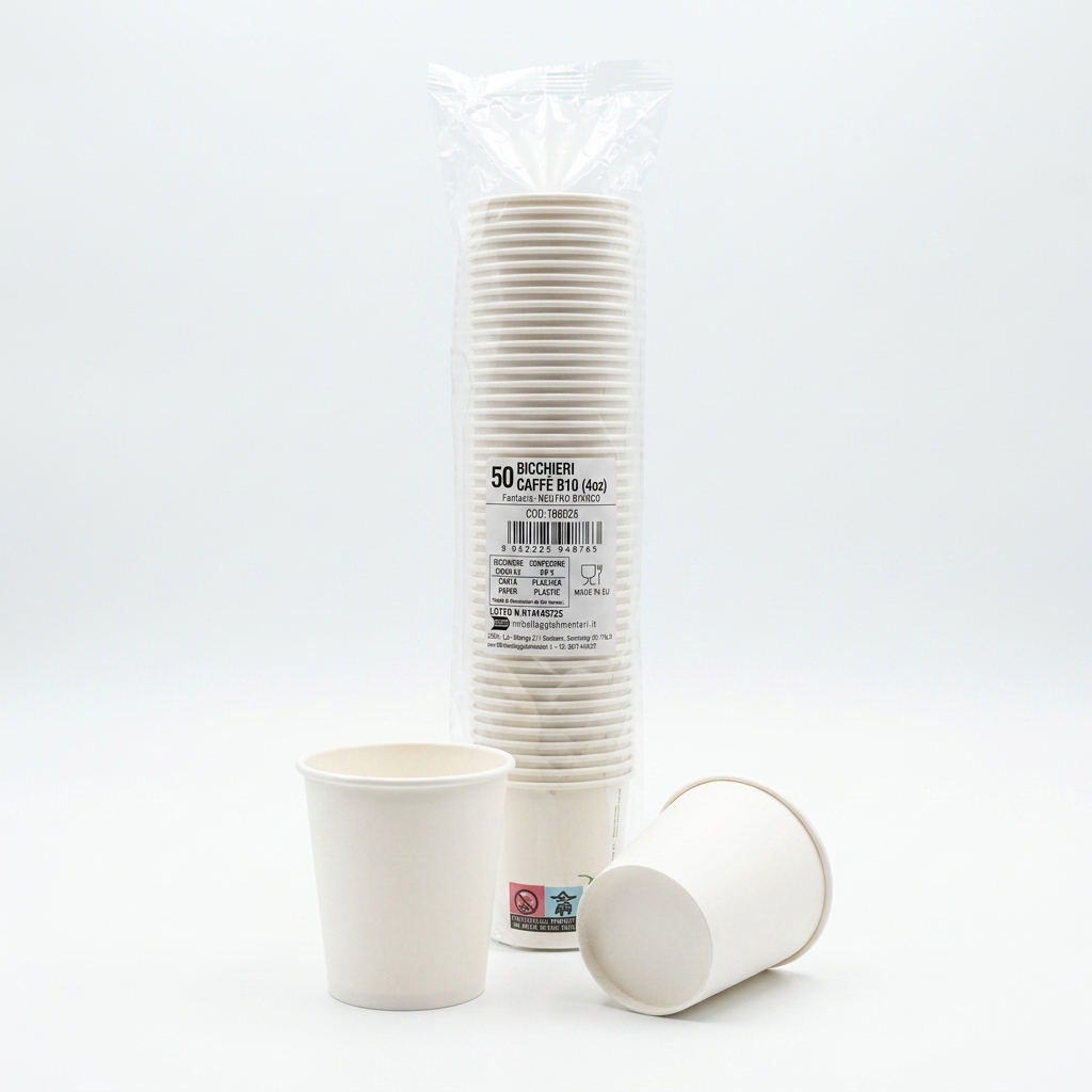 Bicchieri Caffè B10 4oz Bianchi 50pz — Gromas