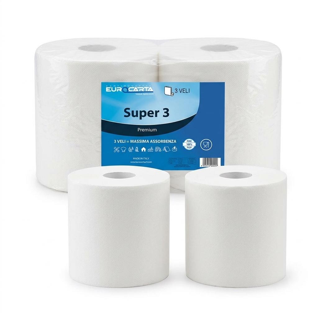 Rotolo Carta Poliunto Super 3 Veli 2 Rotoli