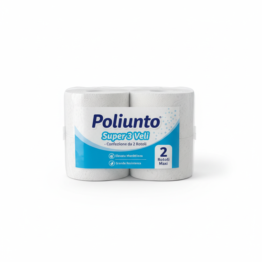 Rotolo Carta Poliunto Super 3 Veli - Confezione da 2 Rotoli