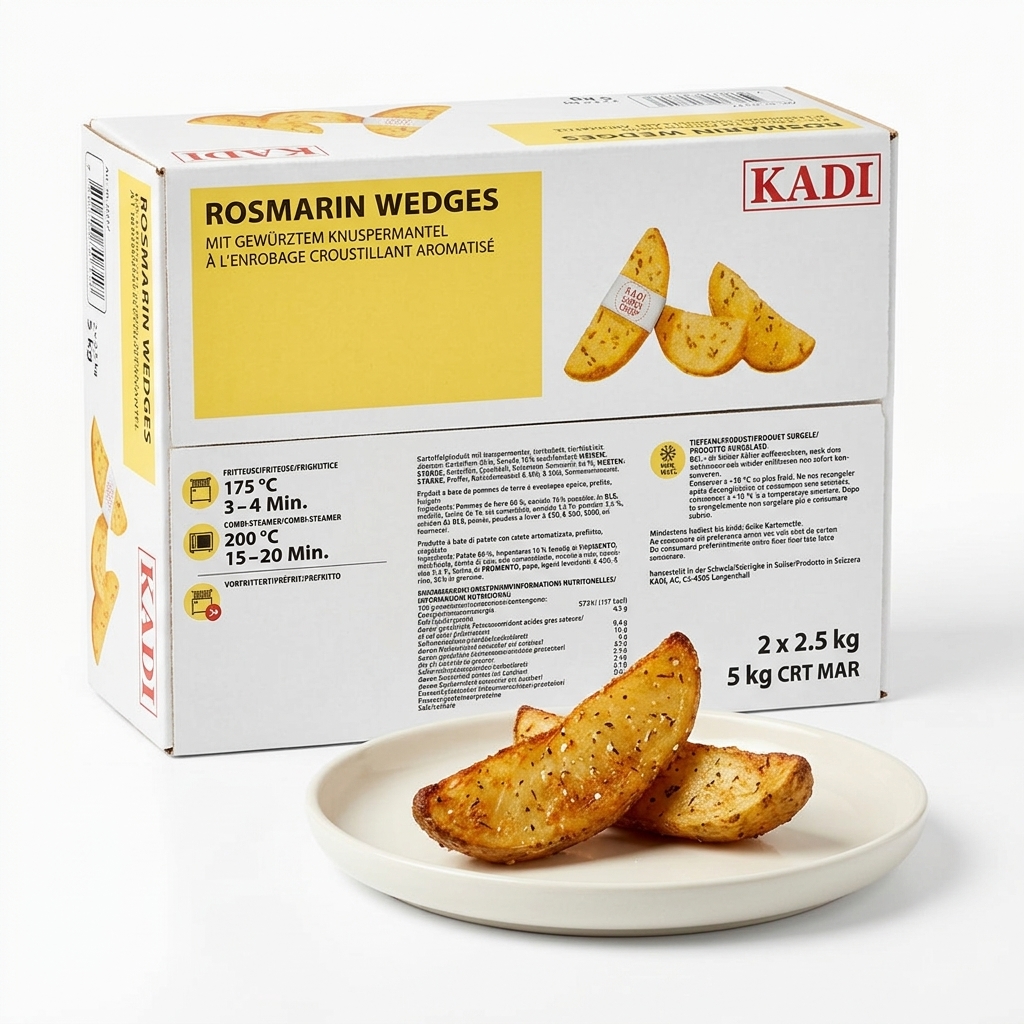 Rosmarin-Kartoffelecken Tiefgekühlt 2x2,5 kg (Karton 5 kg) — KADI