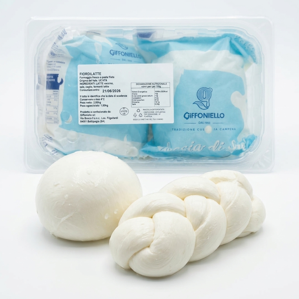 [05863] Fiordilatte Mozzarella 500 g in Carta, Vaschetta 1 kg — Giffoniello